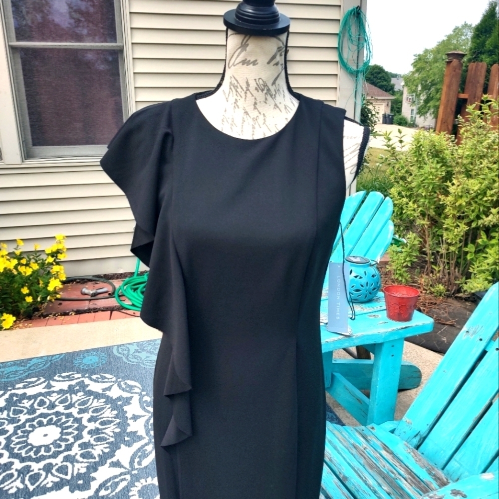 London Times Size 6 Amazing Black Dress! - Picture 2 of 10